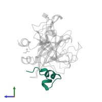 Thrombin light chain in PDB entry 3s7h, assembly 1, side view.
