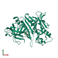 PDB entry 3s7l coloured by chain, front view.