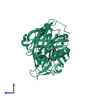 PDB entry 3s7l coloured by chain, side view.