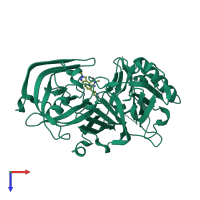 PDB entry 3s7l coloured by chain, top view.