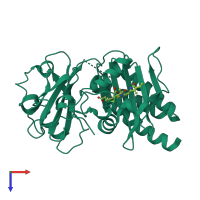 PDB entry 3s7n coloured by chain, top view.