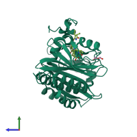 PDB entry 3s7o coloured by chain, side view.