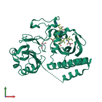 PDB entry 3s7q coloured by chain, front view.