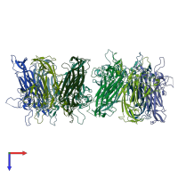 PDB entry 3s7v coloured by chain, top view.