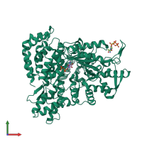 PDB entry 3s87 coloured by chain, front view.