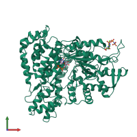 PDB entry 3s8c coloured by chain, front view.