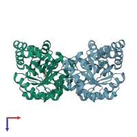 PDB entry 3s8h coloured by chain, top view.