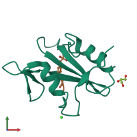 PDB entry 3s8l coloured by chain, front view.