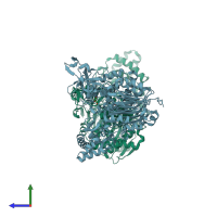 PDB entry 3s8r coloured by chain, side view.