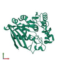 PDB entry 3s8y coloured by chain, front view.