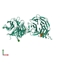 PDB entry 3s8z coloured by chain, front view.