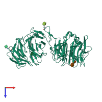 PDB entry 3s8z coloured by chain, top view.