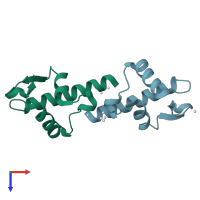 PDB entry 3s93 coloured by chain, top view.