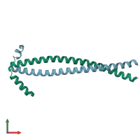 PDB entry 3s9g coloured by chain, front view.