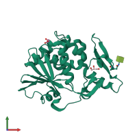 PDB entry 3s9q coloured by chain, front view.