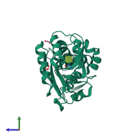 PDB entry 3s9q coloured by chain, side view.