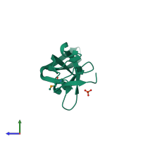 PDB entry 3sb3 coloured by chain, side view.