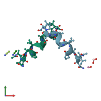 PDB entry 3sbn coloured by chain, front view.