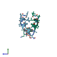 PDB entry 3sbn coloured by chain, side view.