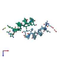 PDB entry 3sbn coloured by chain, top view.