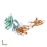PDB entry 3sbw coloured by chain, front view.