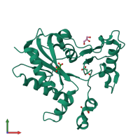 PDB entry 3sbz coloured by chain, front view.