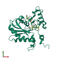 PDB entry 3sc0 coloured by chain, front view.