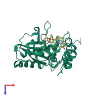 PDB entry 3sc0 coloured by chain, top view.