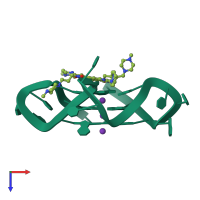 PDB entry 3sc8 coloured by chain, top view.