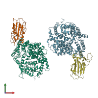 PDB entry 3sck coloured by chain, front view.