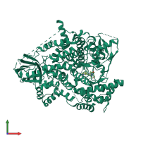 PDB entry 3sd5 coloured by chain, front view.