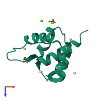 PDB entry 3sd6 coloured by chain, top view.