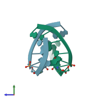 PDB entry 3sd8 coloured by chain, side view.