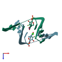 PDB entry 3sd8 coloured by chain, top view.