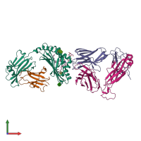 PDB entry 3sdd coloured by chain, front view.
