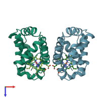 PDB entry 3sdh coloured by chain, top view.
