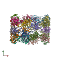 PDB entry 3sdi coloured by chain, front view.