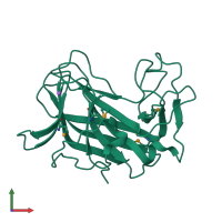 PDB entry 3see coloured by chain, front view.