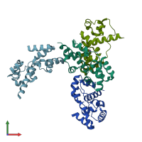 PDB entry 3sen coloured by chain, front view.