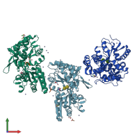PDB entry 3sey coloured by chain, front view.