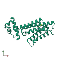 PDB entry 3sfi coloured by chain, front view.