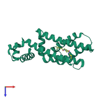 PDB entry 3sfi coloured by chain, top view.