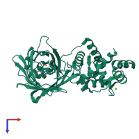 PDB entry 3sg2 coloured by chain, top view.