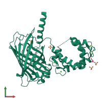 PDB entry 3sg5 coloured by chain, front view.
