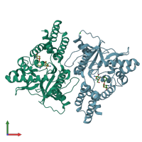 PDB entry 3sg9 coloured by chain, front view.