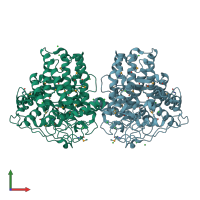 PDB entry 3sgh coloured by chain, front view.