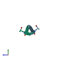 PDB entry 3sgn coloured by chain, side view.