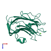 PDB entry 3sh5 coloured by chain, top view.