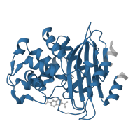 The deposited structure of PDB entry 3sh7 contains 2 copies of Pfam domain PF00144 (Beta-lactamase) in Beta-lactamase. Showing 1 copy in chain A.