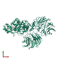 PDB entry 3shf coloured by chain, front view.